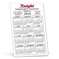 Biodegradable White Vinyl Plastic Vertical Calendar Card w/ Lined Blocks (0.015" Thick)